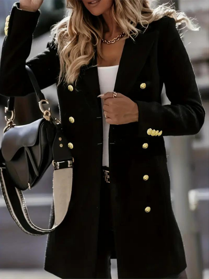 Lang geschnittene taillierte Jacke mit Innenfutter für Damen