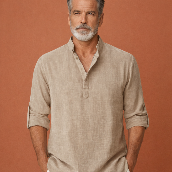 Lässiges Herren Henley-Shirt mit Knopfleiste für Herren | Tijn