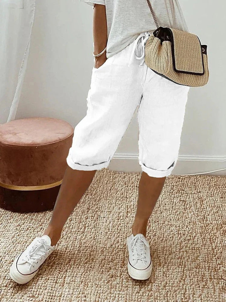 Shorts mit elastischem Bund und seitlichen Taschen für Damen | Ideal für den Sommer und den täglichen Gebrauch