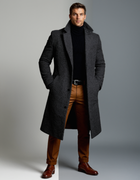 Rosamund | Herren gepolsterter Langmantel mit Revers und seitlichen Taschen