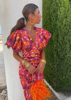 Kacy | Luftiges Sommerkleid mit V-Ausschnitt und Puffärmeln