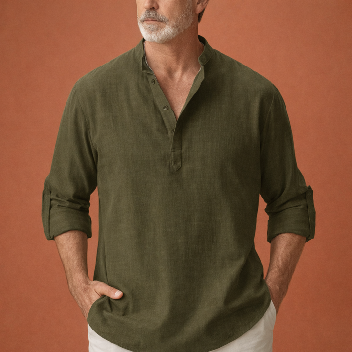 Lässiges Herren Henley-Shirt mit Knopfleiste für Herren | Tijn