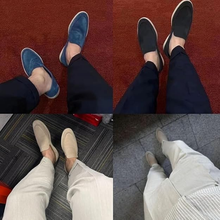 Lässige Slipper Herren Regular Fit Obermaterial aus Leder Schlupfschuh