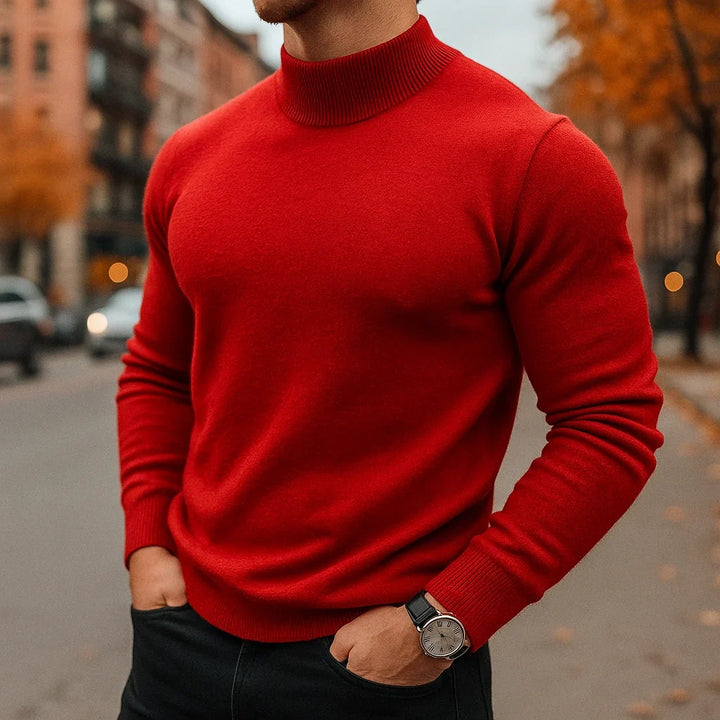 Caleb | Herren Merino-Woll-Turtleneck-Pullover mit taillierter Passform
