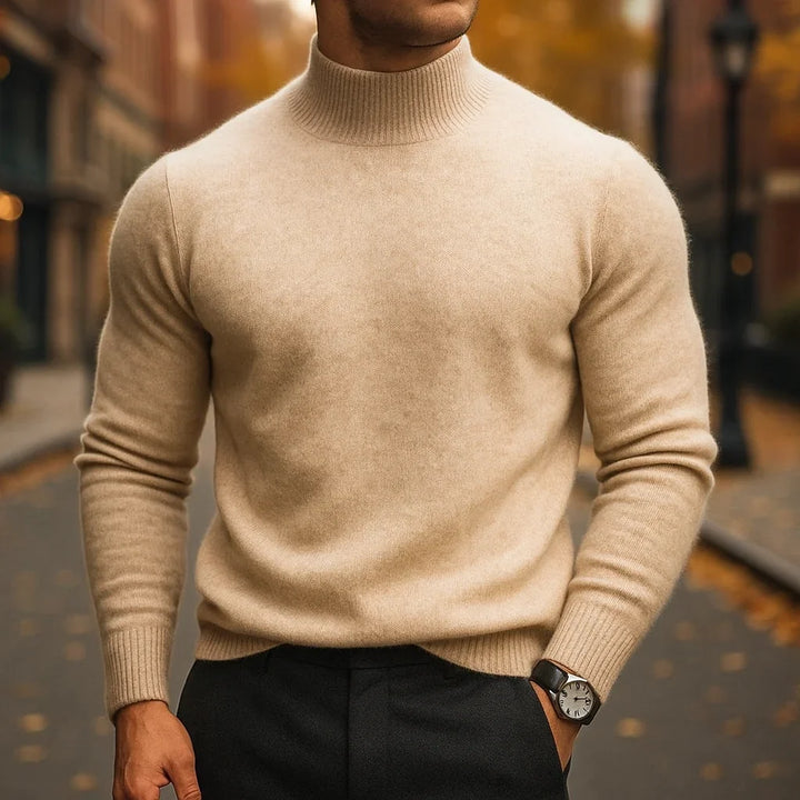 Caleb | Herren Merino-Woll-Turtleneck-Pullover mit taillierter Passform
