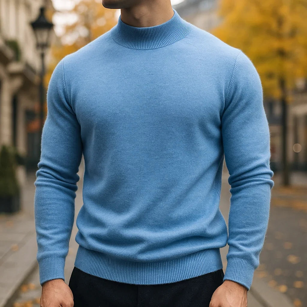 Caleb | Herren Merino-Woll-Turtleneck-Pullover mit taillierter Passform