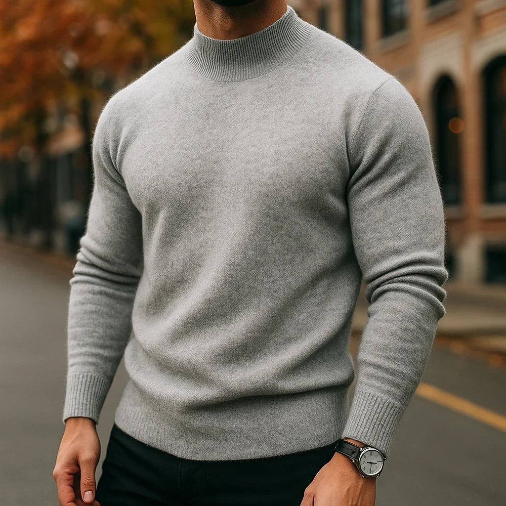 Caleb | Herren Merino-Woll-Turtleneck-Pullover mit taillierter Passform