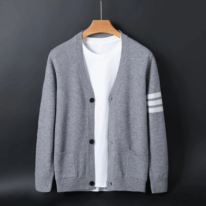 Otto | Herren Relaxed Soft Knit Cardigan mit gestreiftem Ärmel-Detail