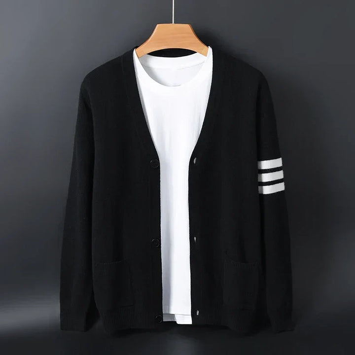 Otto | Herren Relaxed Soft Knit Cardigan mit gestreiftem Ärmel-Detail