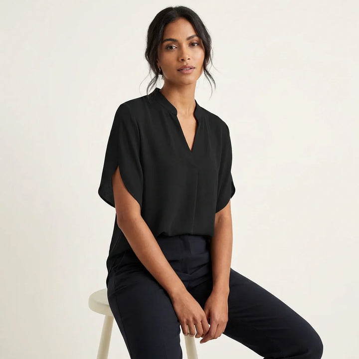 Luftige Damen Sommerbluse mit V-Ausschnitt - Aurélie