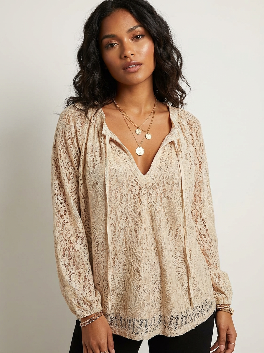 Luftige Spitzenbluse mit bohemian Ausstrahlung - Kelly