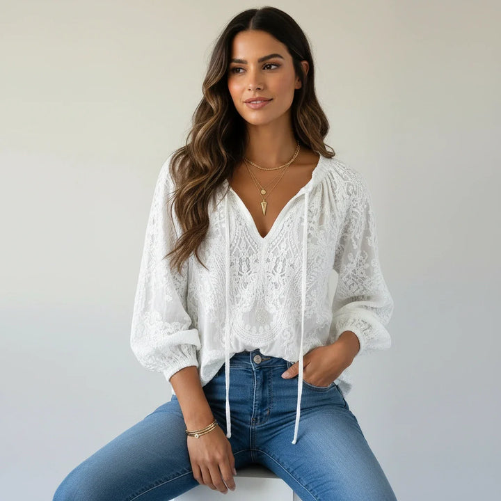 Luftige Spitzenbluse mit bohemian Ausstrahlung - Kelly