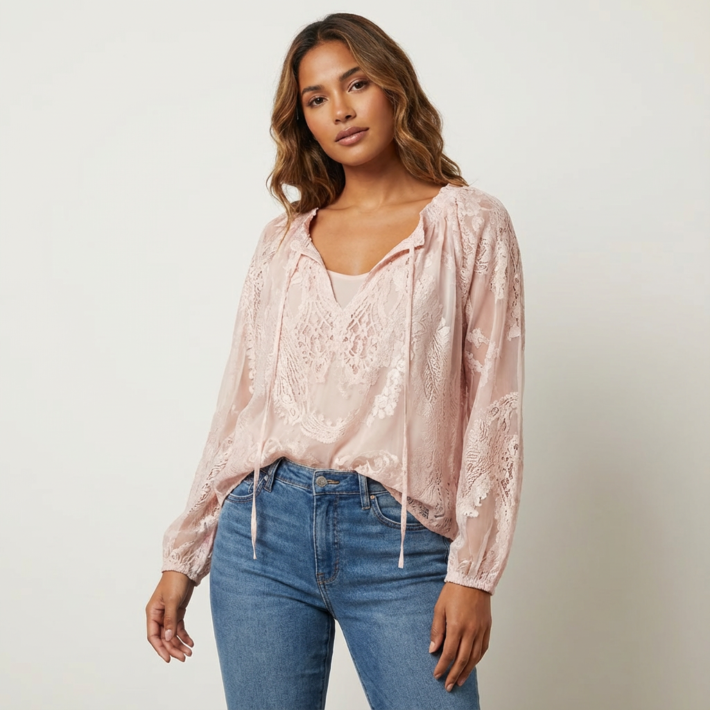 Luftige Spitzenbluse mit bohemian Ausstrahlung - Kelly