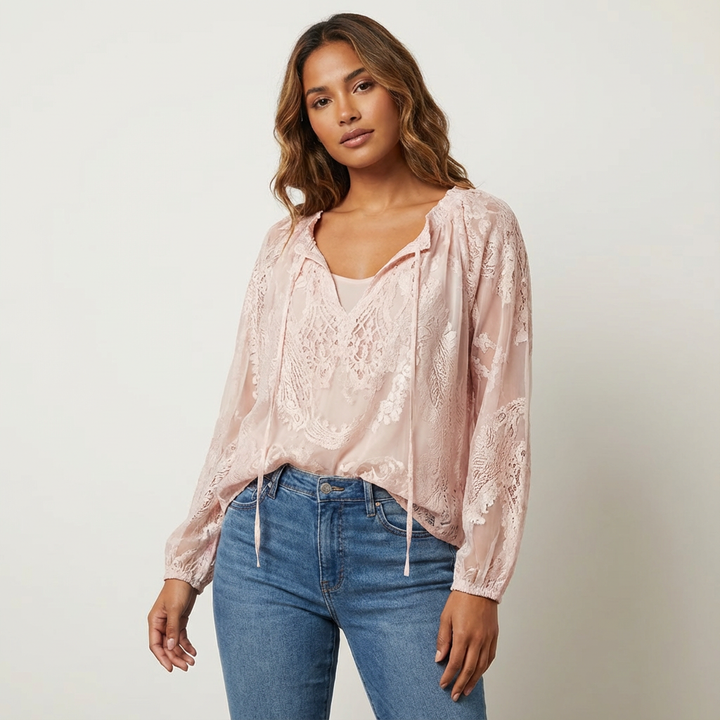 Luftige Spitzenbluse mit bohemian Ausstrahlung - Kelly