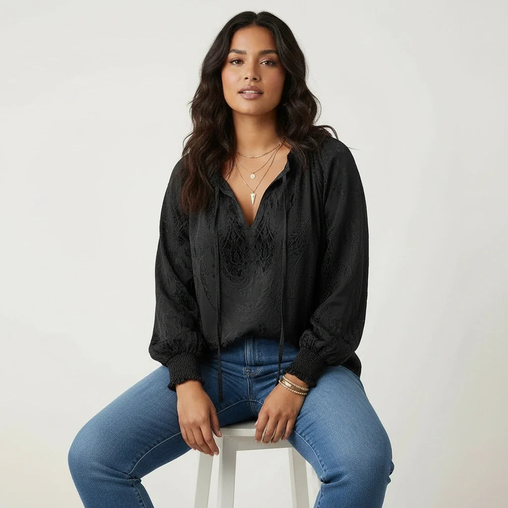 Luftige Spitzenbluse mit bohemian Ausstrahlung - Kelly