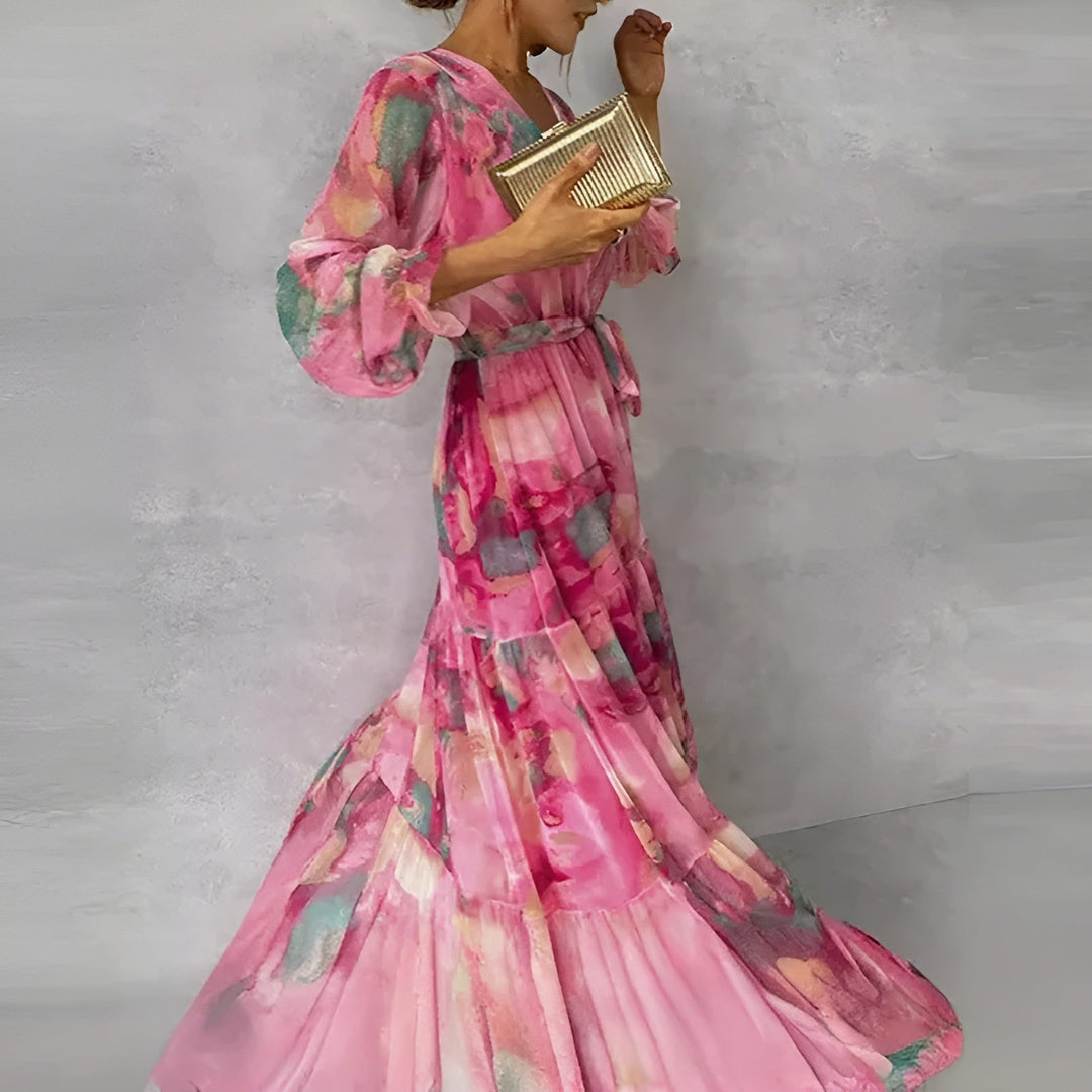 Damen Elegantes Plissiertes Sommerkleid
