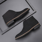 Herren Chukka Stiefel Wildleder-Optik Schnürung Kontrastnaht Profilsohle