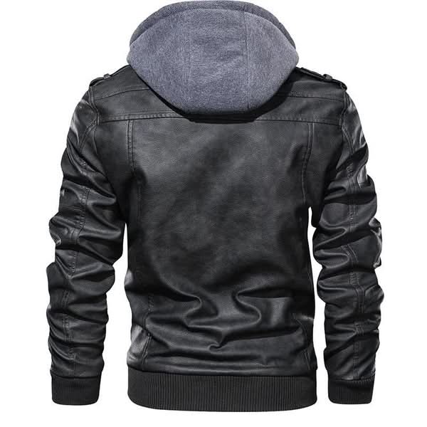 Herrenjacke | Asymmetrischer Reißverschluss &amp; Abnehmbare Kapuze