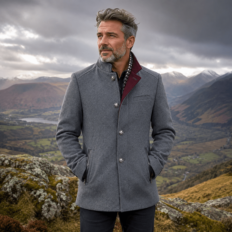 Herren-Peacoat | Taillierte Passform &amp; Warm