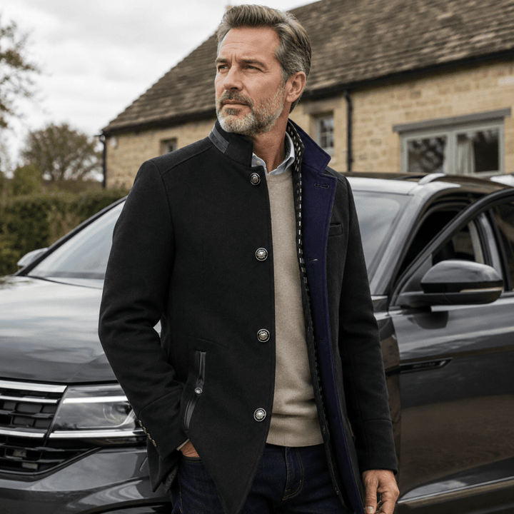 Herren-Peacoat | Taillierte Passform &amp; Warm