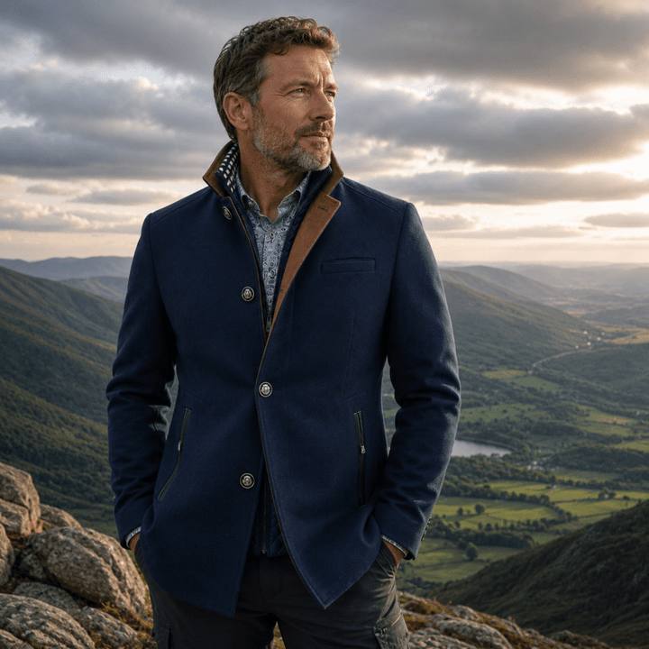 Herren-Peacoat | Taillierte Passform &amp; Warm