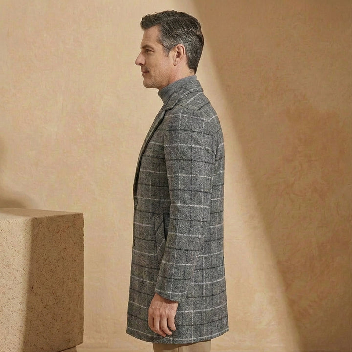 Herren Karo Übermantel | Slim Fit