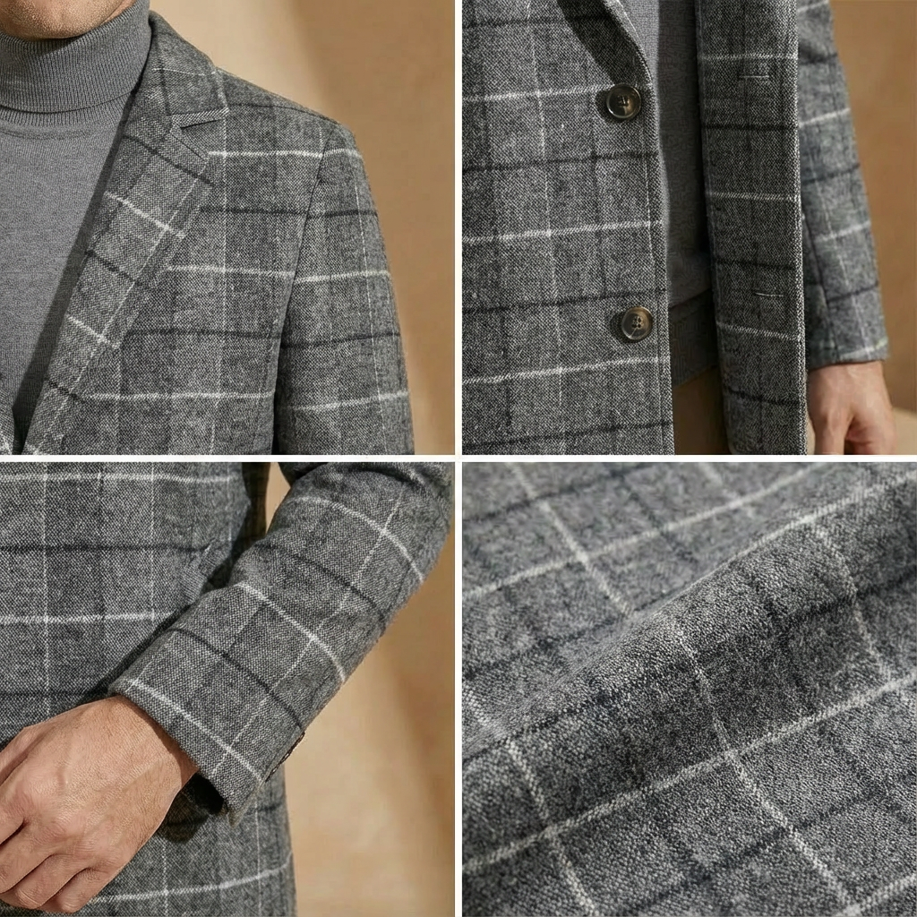 Herren Karo Übermantel | Slim Fit