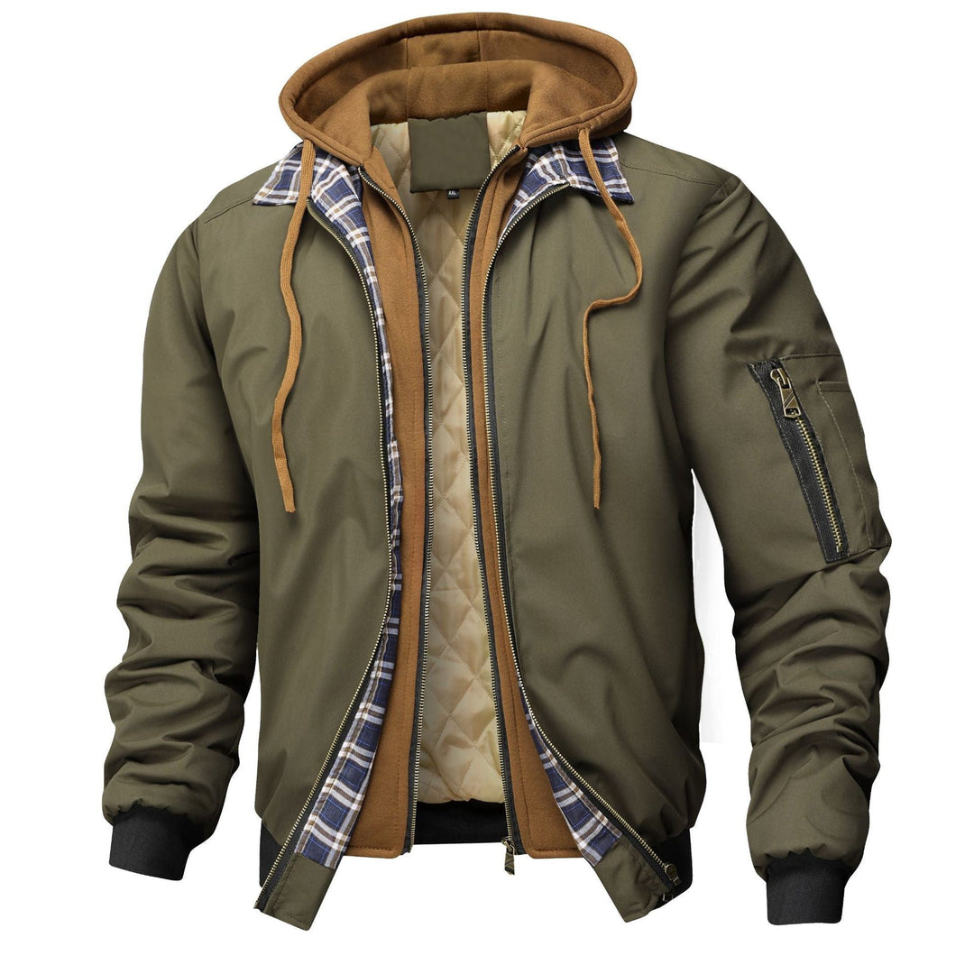 Herrenjacke mit Kapuze, Taschen und Kordelzug
