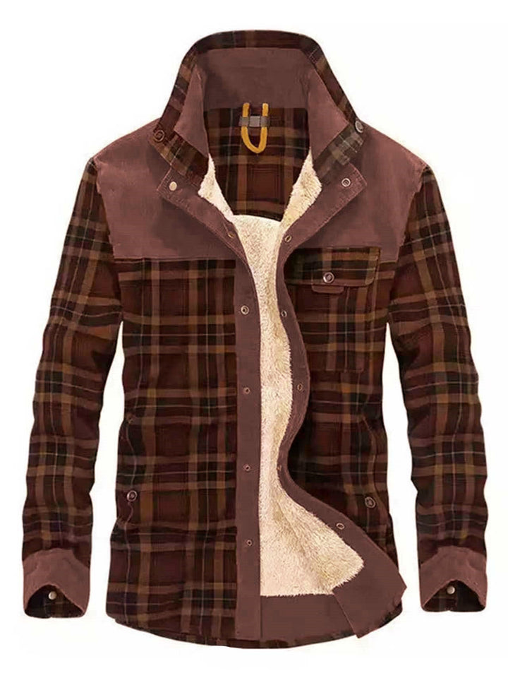 Karierte Overshirt für Herren mit Knöpfen und Taschen