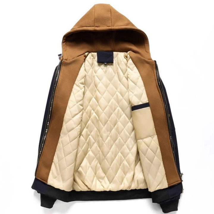 Herrenjacke mit Kapuze, Taschen und Kordelzug