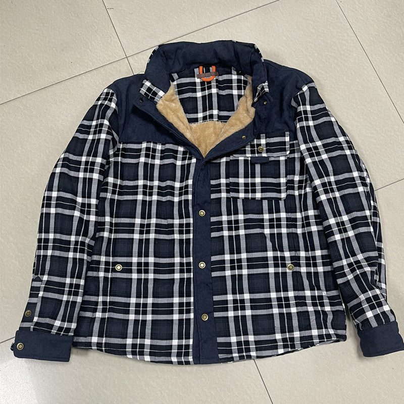Karierte Overshirt für Herren mit Knöpfen und Taschen