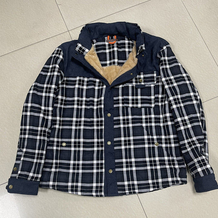 Karierte Overshirt für Herren mit Knöpfen und Taschen