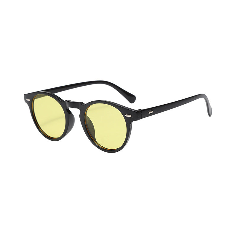 Runde Sonnenbrille mit halbtransparenter Fassung für Herren | Ideal für den täglichen Gebrauch im Freien