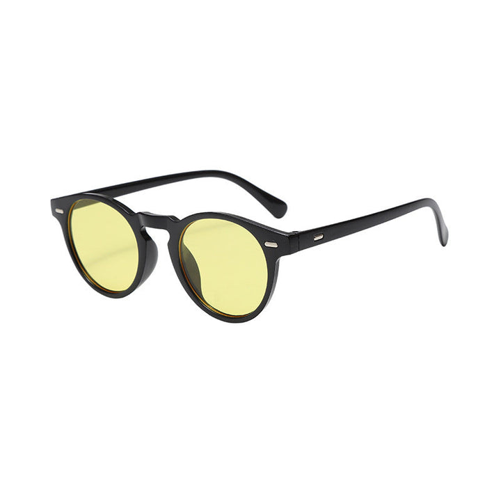 Runde Sonnenbrille mit halbtransparenter Fassung für Herren | Ideal für den täglichen Gebrauch im Freien