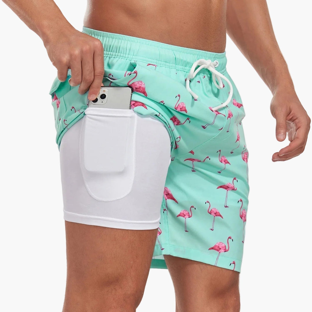 Herren-Badeshorts mit Kompressions- und schnell trocknendem Stoff