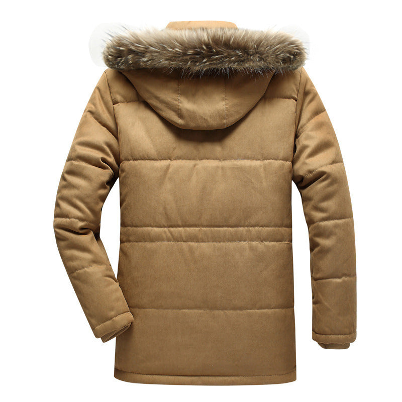 Winterparka für Herren mit Kapuze, Knöpfen und Taschen