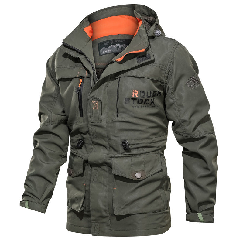 Herren-Veldparka mit Kapuze, Taschen und Kordelzug