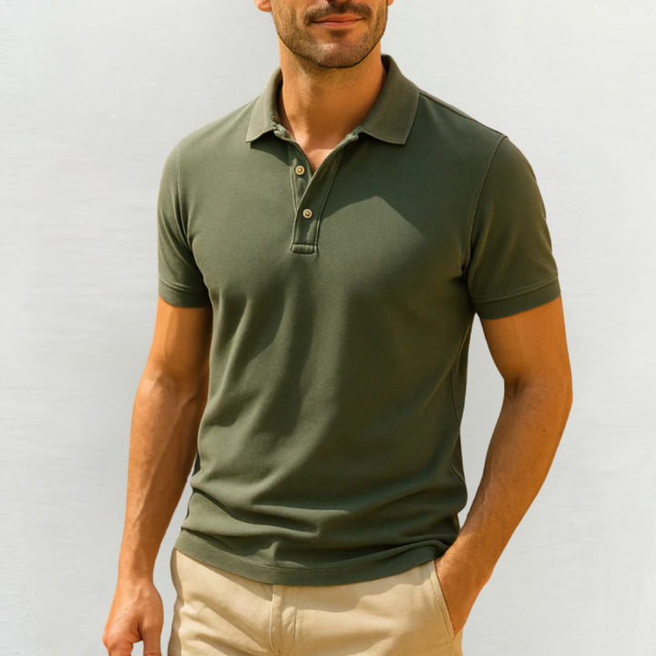 Stilvolles Herren-Poloshirt kurzarm mit Knopfleiste