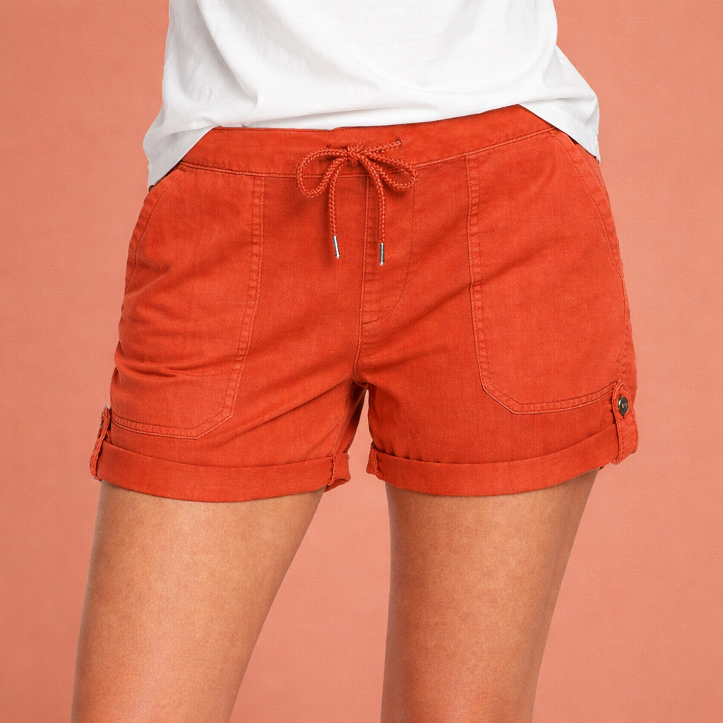 Lässige Damen Shorts mit Kordelzug und umgeschlagenem Saum | Zelina