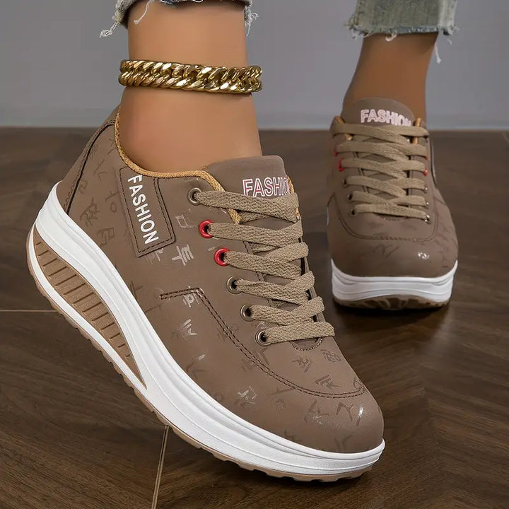 Almina - Damen Sneaker mit Schnürung und Gepolsterter Sohle