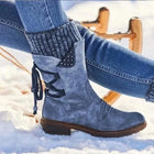 Orthopädische Wasserdichte Stiefel mit Reißverschluss und Fußgewölbestütze für Damen