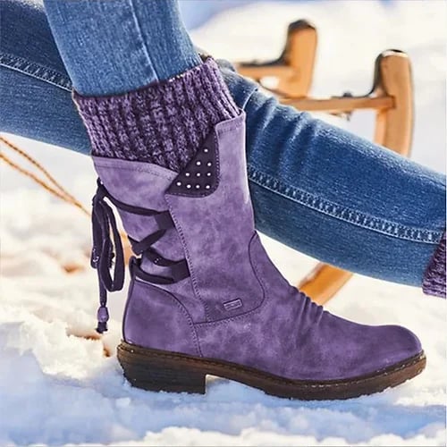 Orthopädische Wasserdichte Stiefel mit Reißverschluss und Fußgewölbestütze für Damen