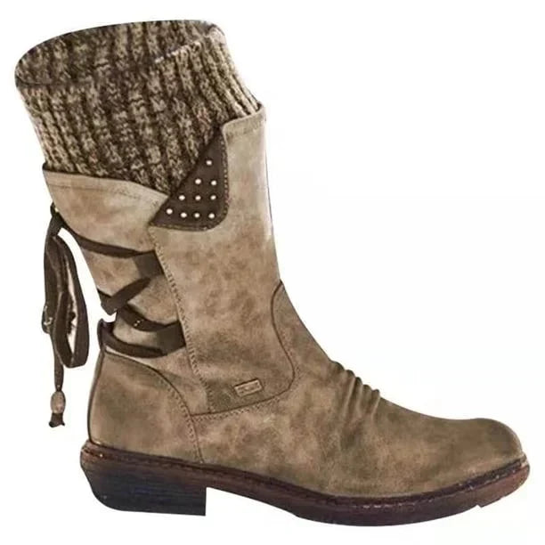 Orthopädische Wasserdichte Stiefel mit Reißverschluss und Fußgewölbestütze für Damen