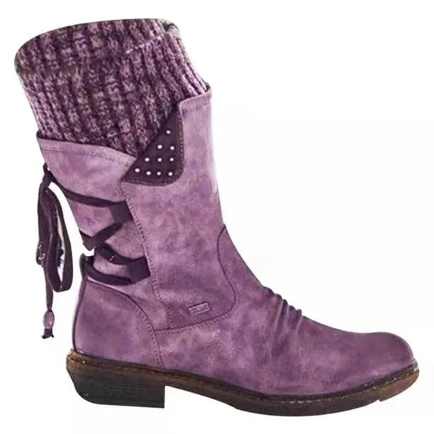Orthopädische Wasserdichte Stiefel mit Reißverschluss und Fußgewölbestütze für Damen