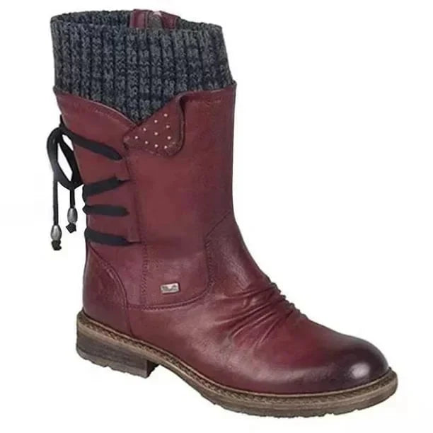 Orthopädische Wasserdichte Stiefel mit Reißverschluss und Fußgewölbestütze für Damen