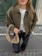 Oversized Bomberjacke mit Reißverschluss und Stehkragen