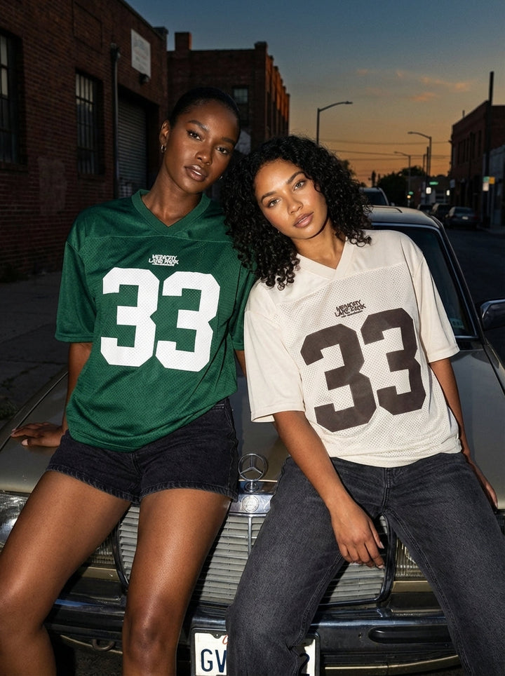 Oversized Y2K-Jersey-T-Shirt mit Nummerndruck