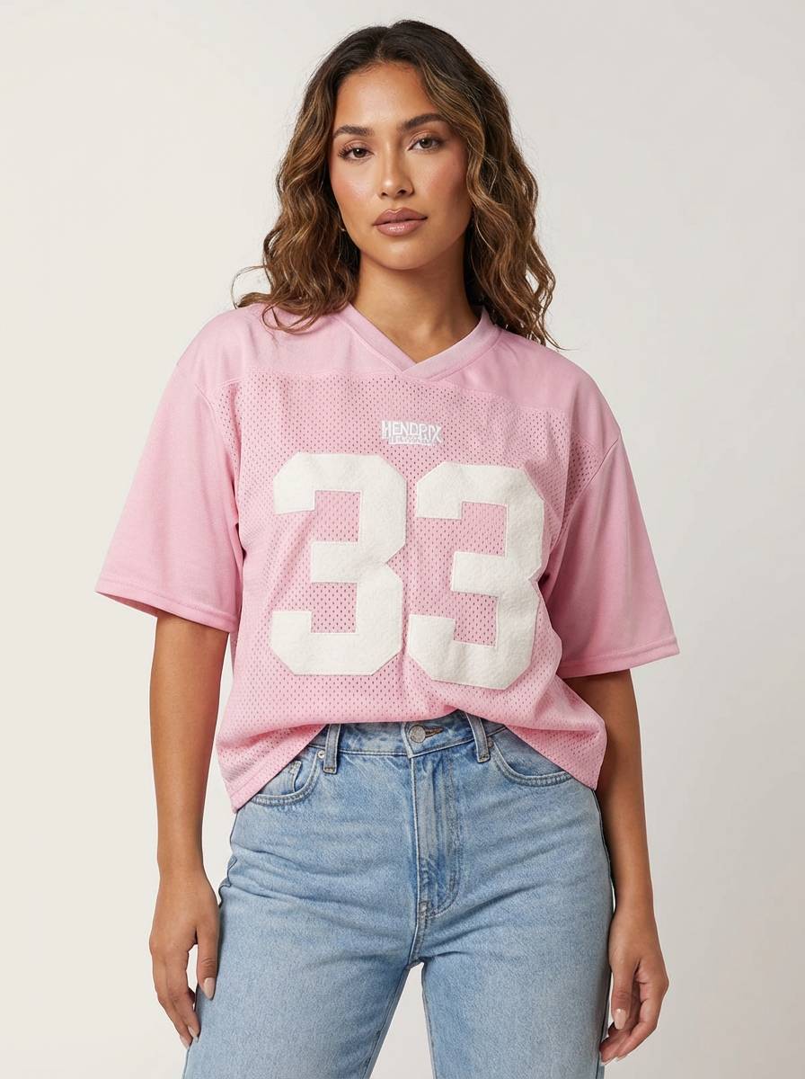 Oversized Y2K-Jersey-T-Shirt mit Nummerndruck