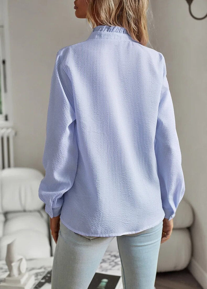 Elegante Bluse Damen langärmelig mit Knopfleiste