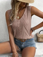 Top Damen - Ärmelloses Stricktop mit V-Ausschnitt | Sommer
